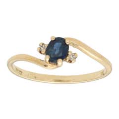 Sapphire and Diamond Ring in 10K Yellow Gold