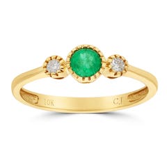 Cirari Couture Emerald and Diamond Ring in 10K