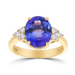 Cut by Ben Tanzanite and Diamond Ring in 14K