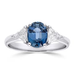 Sapphire and Diamond Ring in 14K White Gold