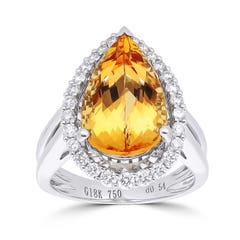 Cut by Ben Imperial Topaz and Diamond Ring in 18K