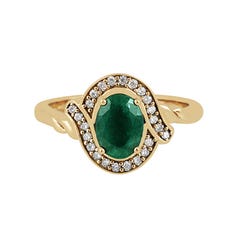 Chromia Collection Emerald and Diamond Ring in 18K