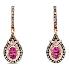 Effy Rhodolite Garnet and Diamond Dangle Earrings in 14K