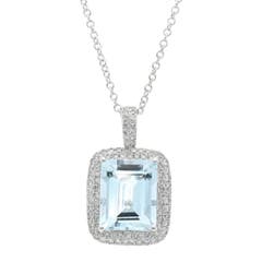 EFFY Aquamarine and Diamond Pendant in 14K