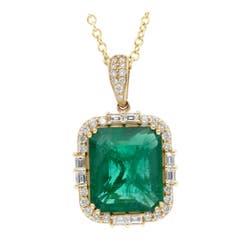 EFFY Emerald and Diamond Pendant in 14K