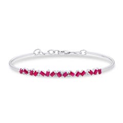 Ruby and Diamond Bangle Bracelet in 14K