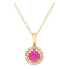 LALI JEWELS Ruby and Diamond Pendant in 14K