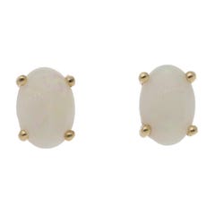 LALI JEWELS Australian Opal Stud Earrings in 14K Yellow Gold