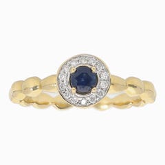 KALLATI Sapphire and Diamond Ring in 14K 2 Tone Gold