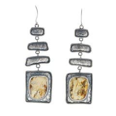 Amber Earrings in Sterling Silver