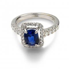 Sapphire and Diamond Ring in 18K