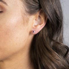 Spinel and Diamond Earrings in 14K