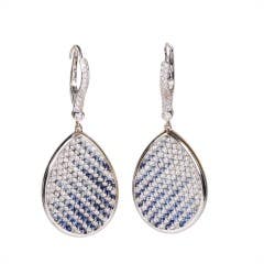 Sapphire and Diamond Dangle Earrings in 18K