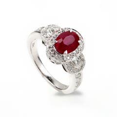 Ruby and Diamond Ladies Ring in 14K