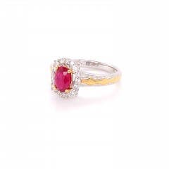 Ruby and Diamond Ring in 18K 2 TONE
