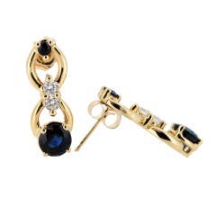 Sapphire and Diamond Earrings in 14K YELLOW GOLD