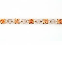 Mandarin Garnet and Diamond Bracelet in 14K YELLOW GOLD