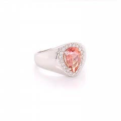 Imperial Topaz and Diamond Ring in 14K WHITE GOLD