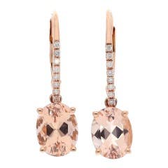 Cirari Couture Morganite and Diamond Dangle Earrings in 14K