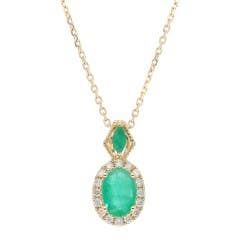 Cirari Couture Emerald and Emerald|Diamond Pendant in 14K