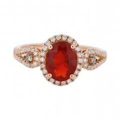 Cirari Couture Jewels Fire Opal and Diamond Ring in 14K