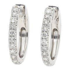 Cirari Couture Diamond Small Hoop Earrings in 14K White Gold