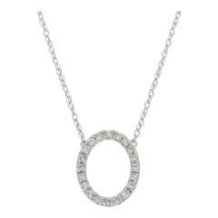 Diamond Oval Necklace in 14K
