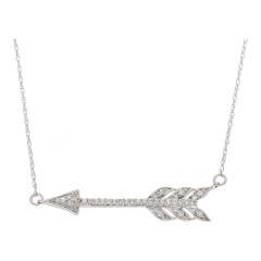 Diamond Arrow Necklace in 14K