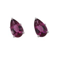 Rubellite Tourmaline Earrings in 14K
