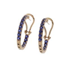 Sapphire Hoop Earrings in 14K Yellow Gold