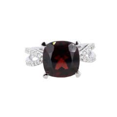 Ant Hill Garnet and Diamond Ring in 18K