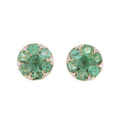 Emerald and Diamond Earrings in 14K