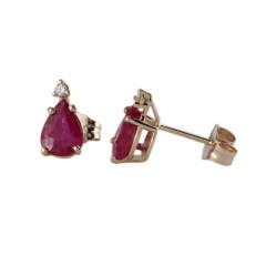 Ruby and Diamond Earrings in 14K