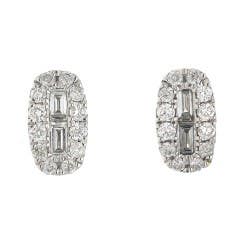Diamond Stud Earrings in 18K White Gold