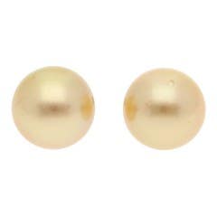 Cut by Ben South Sea Cultured Pearl Stud Earrings in 14K Yellow Gold