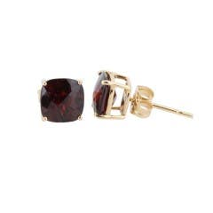 Garnet Stud Earrings in 14K Yellow Gold