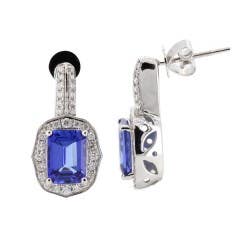 GEM BLEU Tanzanite and Diamond Earrings in 14K