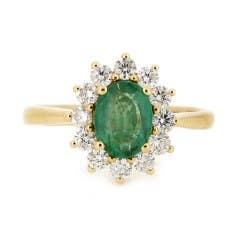 GEM BLEU Emerald and Diamond Ring in 14K
