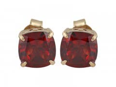 Chromia Collection African Anthill Garnet Earrings in 18K