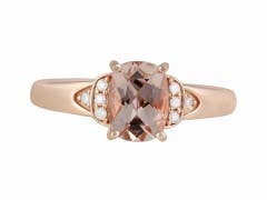 Chromia Collection Morganite and Diamond Ring in 18K