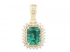 Chromia Classics Emerald and Diamond Pendant in 18K