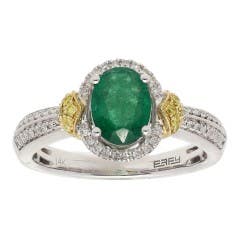 Effy Emerald and Diamond Ring in 14K