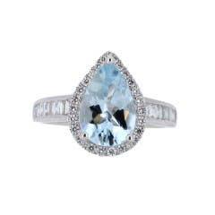 EFFY Aquamarine and Diamond Ring in 14K