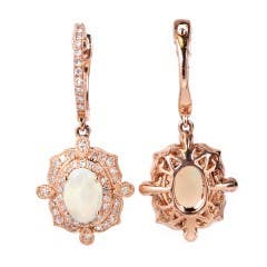 EFFY Opal and Diamond Earrings in 14K