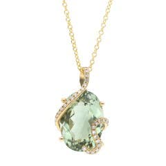 Effy Prasiolite and Diamond Pendant in 14K