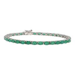 LALI JEWELS Emerald Tennis Bracelet in STERLING SILVER