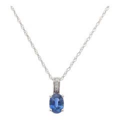 LALI JEWELS Sapphire and Diamond Pendant in 14K