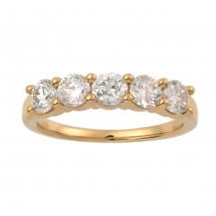 Diamond 5 Stone Ring in 14K Yellow Gold