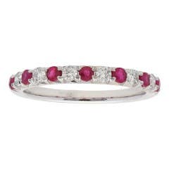 Ruby and Diamond Anniversary Band in 14K