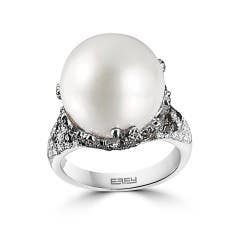 EFFY Fresh Water Pearl and Diamond Ring in 14K White Gold